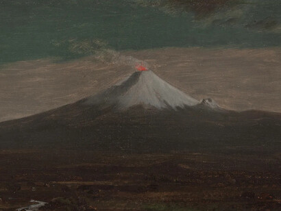 Frederic Edwin Church, Cotopaxi at night, viewed from the Hacienda San Agustin, Ecuador (detail), September 1853. Courtesy of DIA