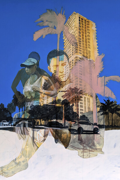 Julien Graizely - Overexposure Miami 2019 - COLLINS & WEST - mixed media on canvas - 60x48 in. 