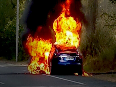 A Tesla fire can take up to 24 hours to extinguish