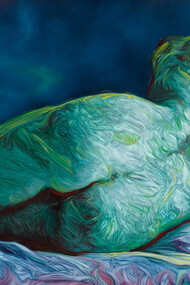 Glenn Brown. On the Way to the Leisure Centre. (detail) © 2018 Glenn Brown. Photo: Mike Bruce. Courtesy of the artist and Gagosian