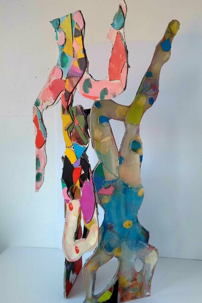 Anne Ryan, Trapeze Artist, 2019, acrilico su carta ritagliata , 76cmx54cm