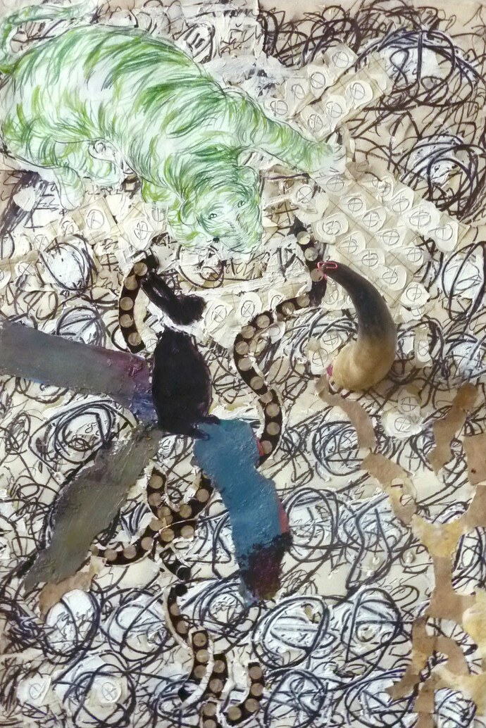 Gia Edzgveradze 'Tiger & Horn' 2014, mixed media
