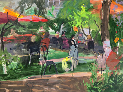 Stefanos Zannis, Easter banquet in a garden, 2024. Courtesy of Alma Contemporary Art Gallery