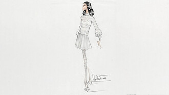 Valentino Garavani. Il disegno dell’abito bianco indossato da Jackie Kennedy per il suo matrimonio con Aristotele Onassis 