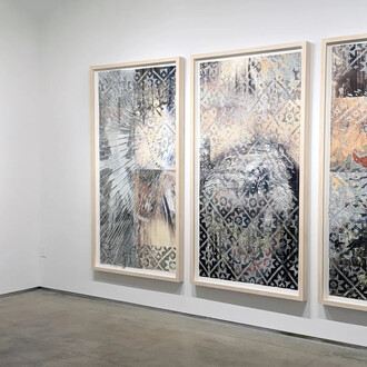 Sarah Sense, Land, line, blood, memory, exhibition view. Courtesy of Bruce Silverstein Gallery