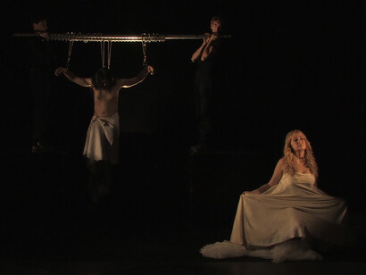Human Installation III: Sacrifice” Performance Art by Kyrahm, 2009, Teatro dell’Orologio, Roma.