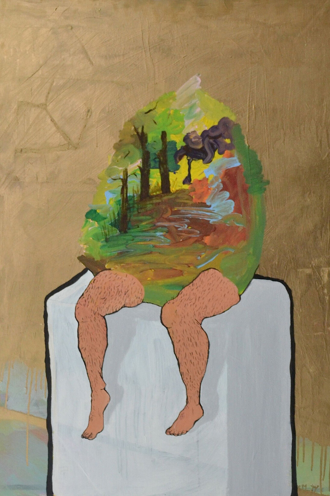 Morgan Wills, Eggman, 2013, Acrylic and Ink, 101 x 76 cm