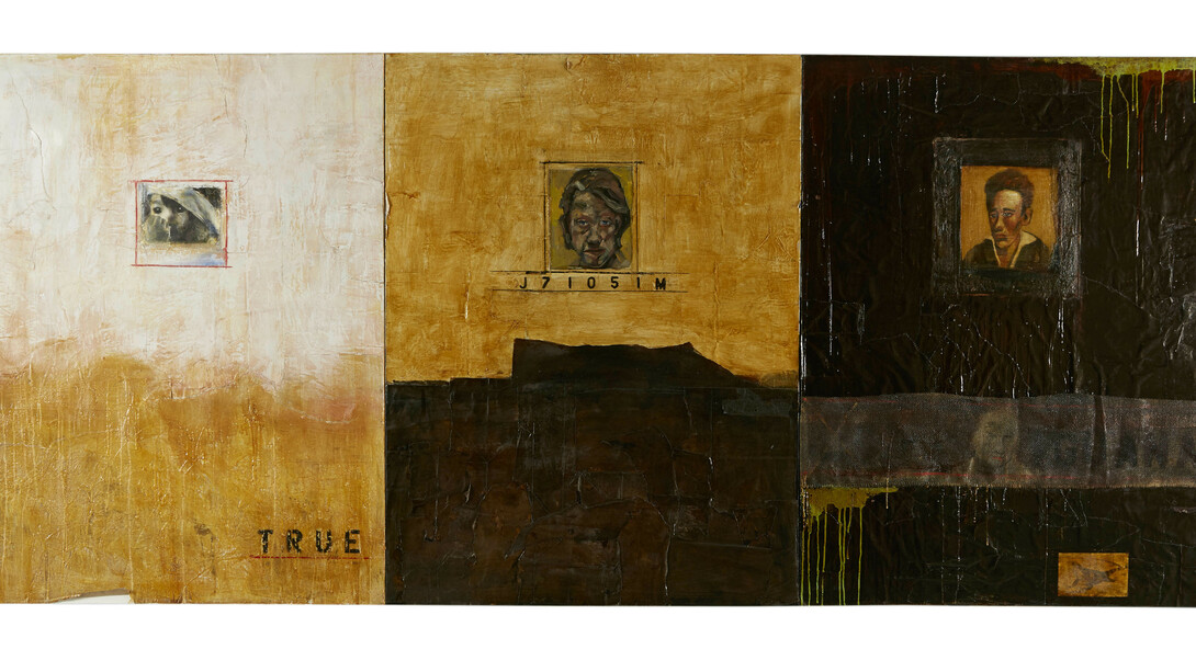 The Truth of the Iguana, 2017. 48” x 108”. Mixed Media on Canvas. Courtesy of John Mellencamp.
