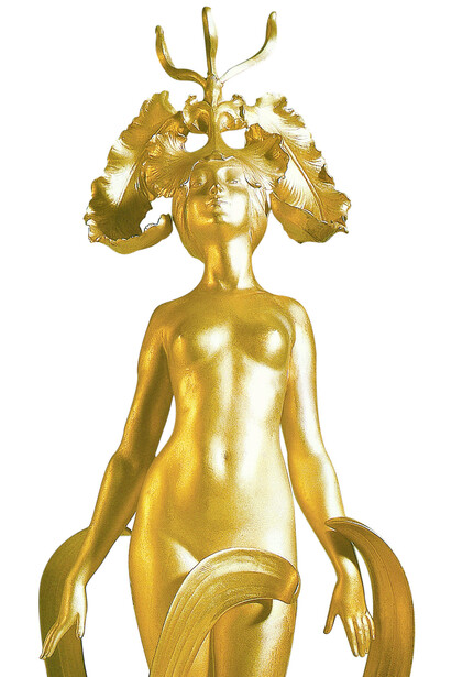 Chalon, Louis. Femme orchidée. Bronze doré. Collection Victor et Gretha Arwas.