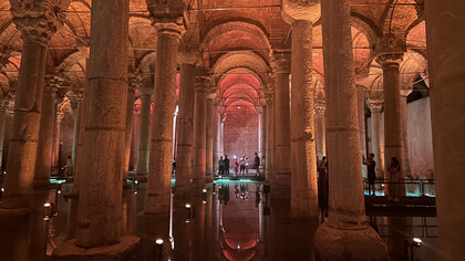 Interior, Basilica Cistern, Istanbul, Turkey