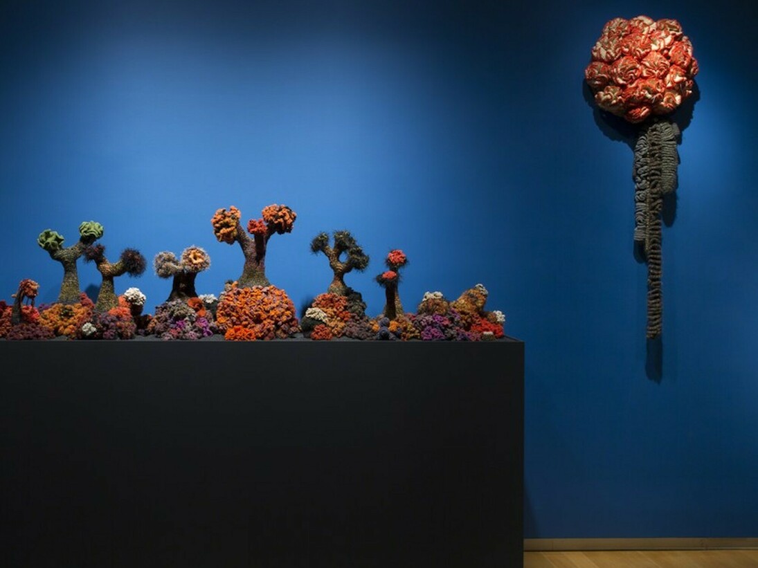 Crochet Coral Reef: Toxic Seas By Margaret and Christine Wertheim and the Institute For Figuring. Courtesy of The Museum of Arts and Design