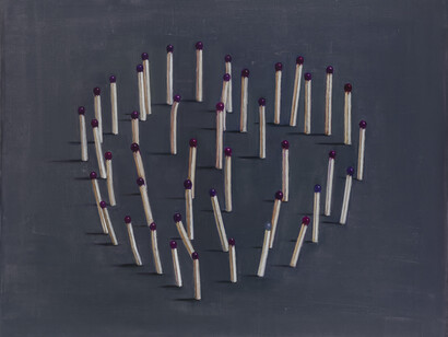 Song Yige, 43 Matches, 2015, oil on canvas, 161.5 x 128 cm, courtesy of the artist and Marlborough Fine Art, London