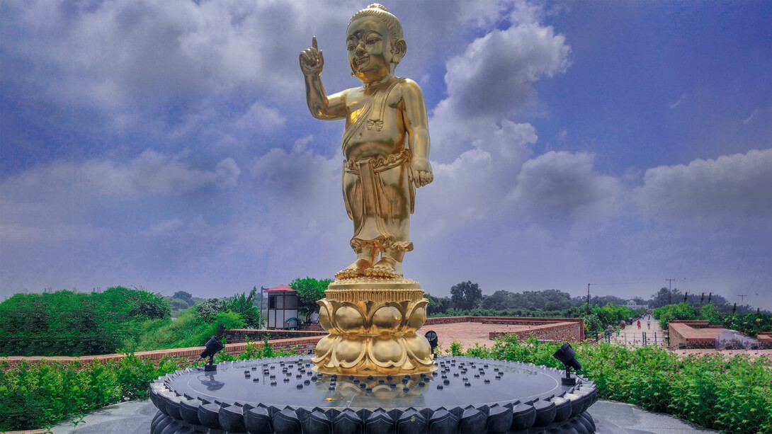 The little Buddha statue at the Maya Devi Temple in Lumbini, Nepal