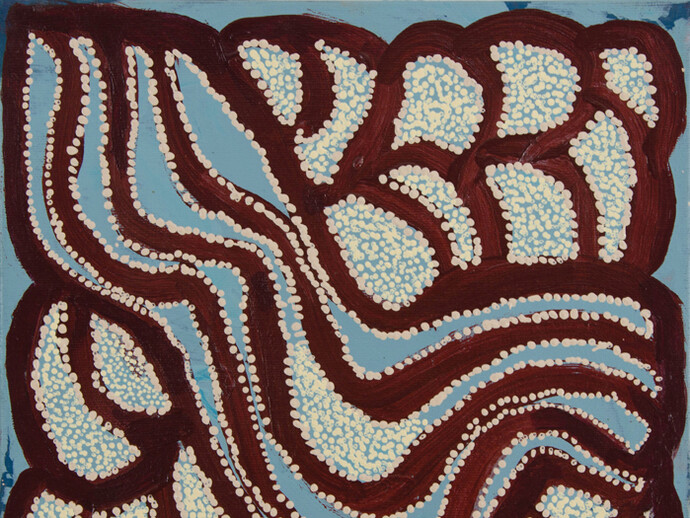 Tilau Nangala, Mikantji. Acrylic on canvas, 30x30cm
