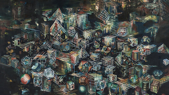 Ye Nan, We Will Meet at a Place without Darkness, 2014, Oil on canvas, 68 3/4 x 102 1/4 in.