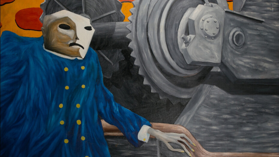 Sergey Enkov, Engineer, 1990, Oil on canvas, 200 x 150 cm, Artist collection, Photographer: Vitaly Kolikov © Erarta