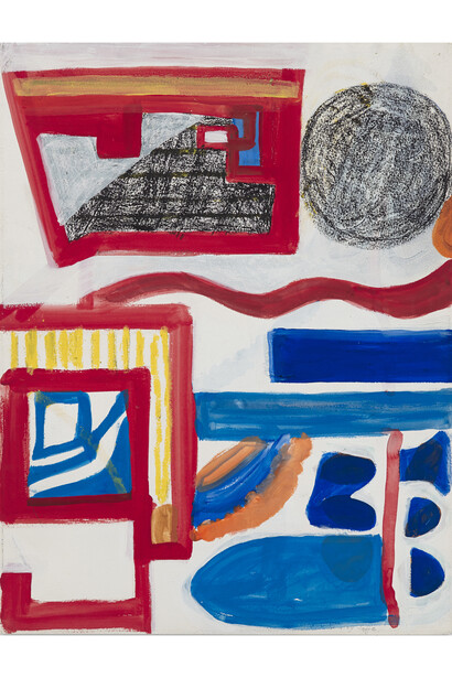 Shirley Jaffe, Untitled, n. d., gouache on paper, 25 5/8 x 19 ¾ inches (65.08 x 48.26 cm)