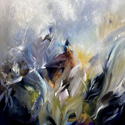 Jennifer JL Jones, Elysian, 2024, Mixed Media on Baltic Birch Wood Panel. Courtesy of the artist and New River Fine Art