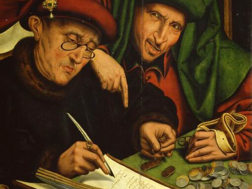 Marinus van Reymerswaele. Gli usurai, 1540