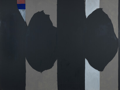 Robert Motherwell, Elegy to the Spanish Republic No. 130, 1974-75, acrylic on canvas, 243.8 x 304.8 cm (96 x 120 in)