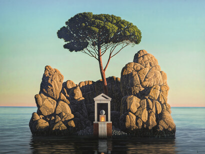 David Ligare, Magna Fide (The Great Belief), 2014, Oil on canvas, 60 x 80 in.
