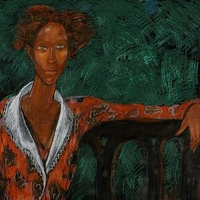 Geoffrey Holder, Portrait of a Woman; Essence of Dignity, c. 1980, Colored pencil on paper, 24 × 30 in. The Studio Museum in Harlem
