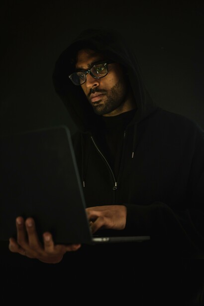 Man working on his laptop