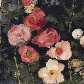 ĠOXWA, Variation of Flowers, Oil and wax on canvas, 39½" x 39½" (100 x 100cm)