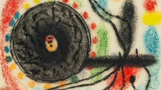 Joan Miró, Le Lezard aux plumes d’or 1965
Goauche on tracing paper, 35.5 x 50 cm