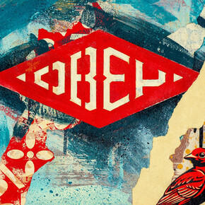 Shepard Fairey, Obey, diamond with obey. Courtesy of Over the Influence