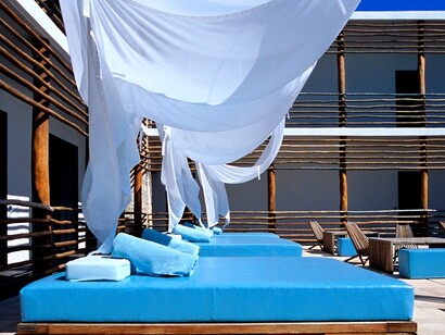 Terraza del Hotel Deseo en Playa del Carmen, México