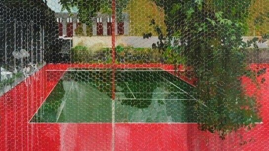 Hurvin Anderson, Country Club Series: Chicken Wire (2008), Oil on canvas, 240 x 347 cm, Courtesy Gordon Watson