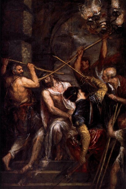 Tiziano Vecellio, Incoronazione di spine, 1570, olio su tela, Alte Pinakothek, Monaco, Germania