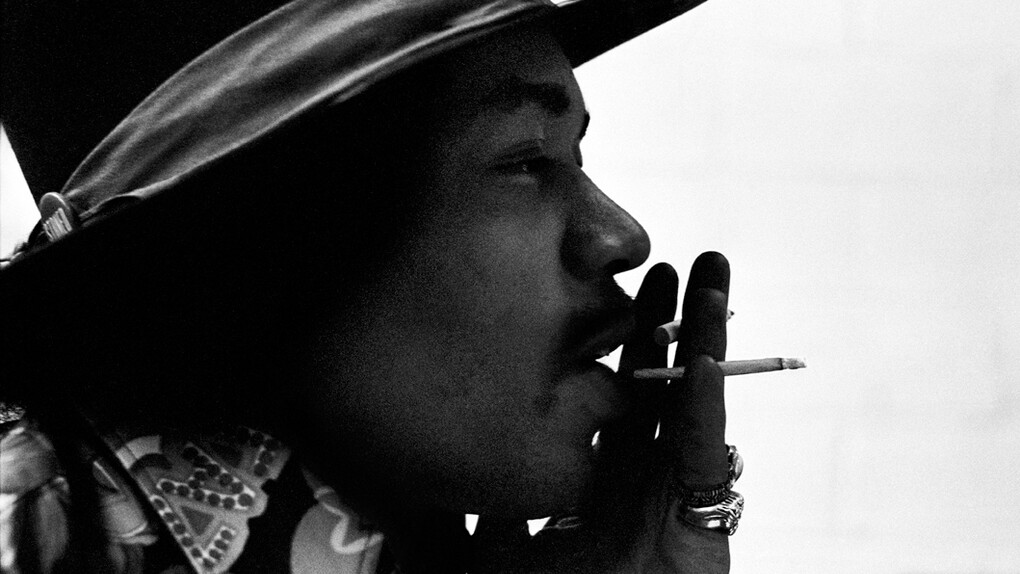 Jimi Hendrix at The Record Plant, NYC, 1968, Image Courtesy of Proud Galleries © Eddie Kramer