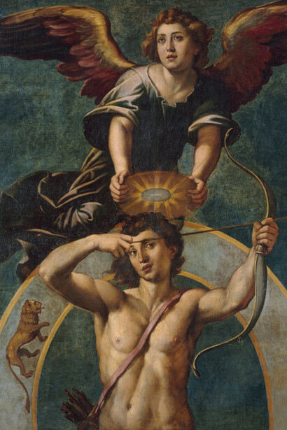 Pietro Facchetti (Copia de los cartones para mosaicos de Rafael)- El sol. Apolo con el signo de Leo