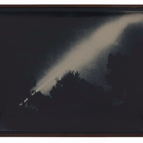 Lisa Oppenheim, Passage of the moon over two hours, Arcachon, France, Ca. 1870s/2012, April 11, 2012, Unique black and white photograph, 2012, photographer: Achim Kukulies, courtesy the artist(s) and Sies + Höke, Düsseldorf.