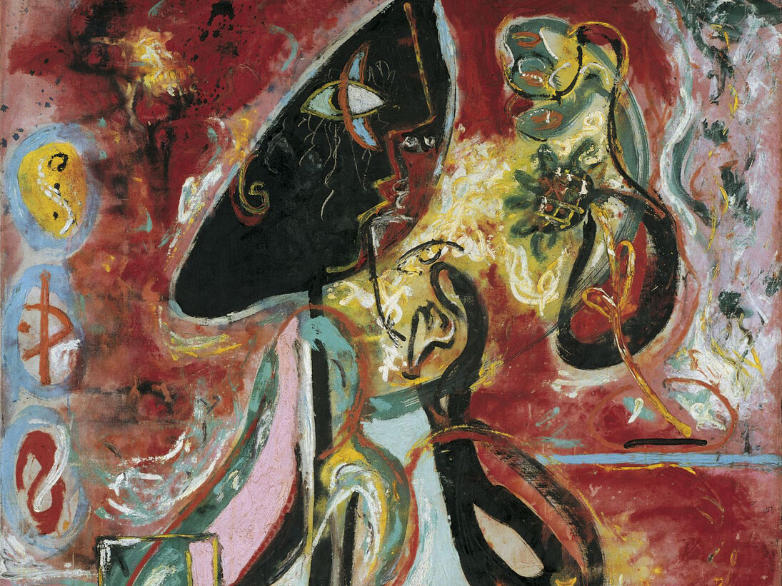 Jackson Pollock La donna luna (The Moon Woman), 1942, dettaglio, Olio su tela, 175,2 x 109,3 cm. Collezione Peggy Guggenheim, Venezia. © Jackson Pollock, by SIAE 2015 