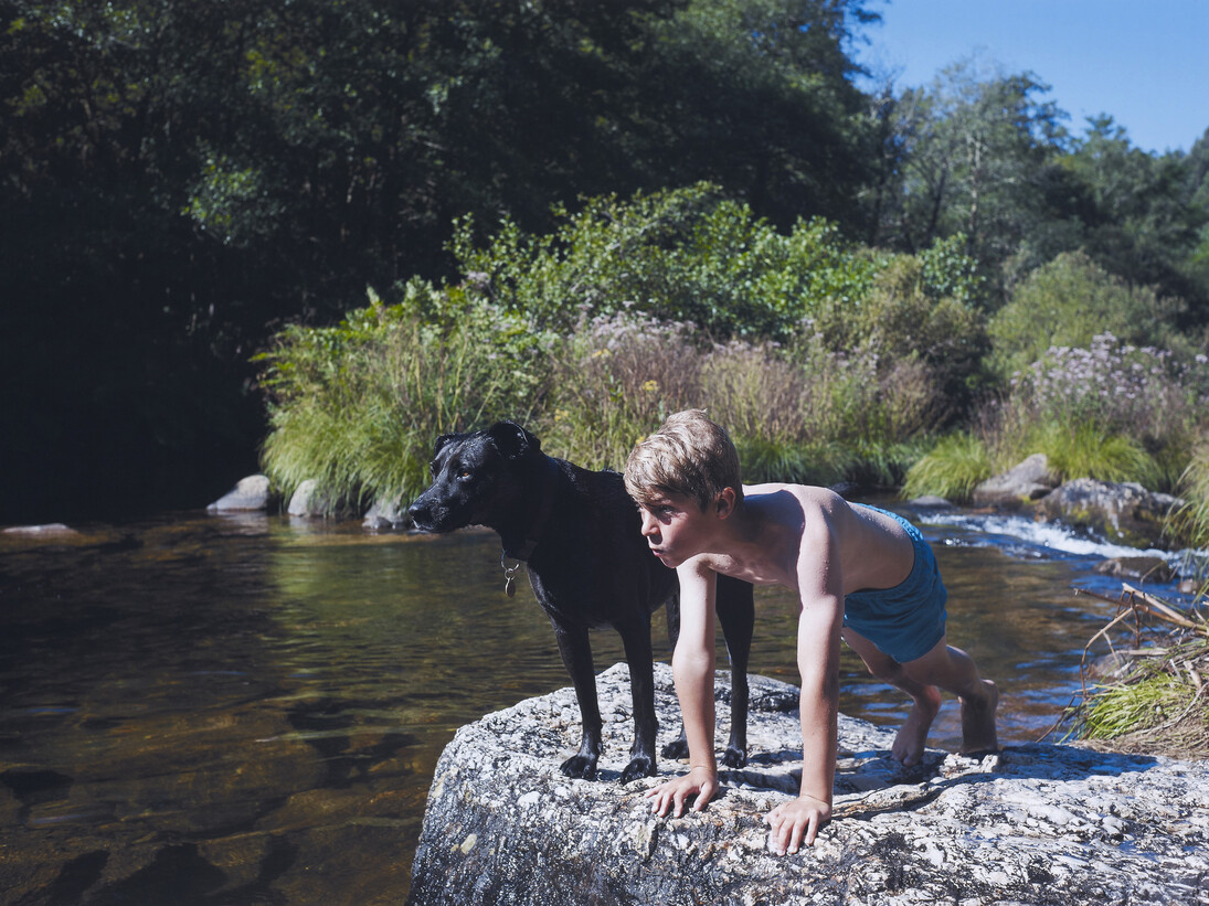 Dog and boy by Laurence Cartwright, 2013 © Laurence Cartwright