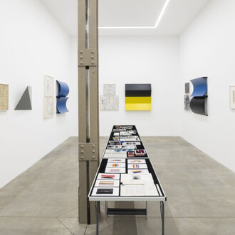 Charlotte Posenenske, From surface to space. Gesture, structure, and material, exhibition view. Courtesy of Mehdi Chouakri Gallery