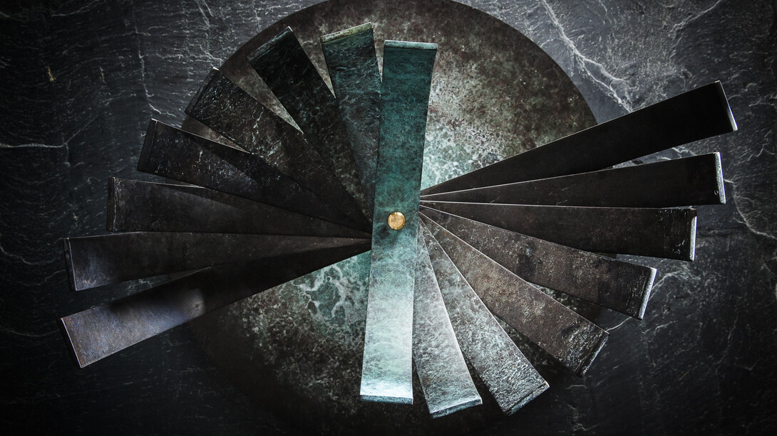 'Octave Flower 2020' 30cm x 52cm x 52cm. Phosphorous Bronze and Brass 