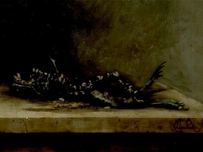 Una de las imágenes de «Transforming Vanitas Painting» de los artistas digitales Nick y Rob Carter, a partir de «Rana muerta con moscas» (Ambrosius Bosschaert II)