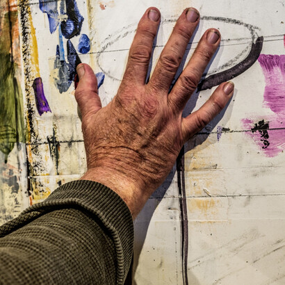 Garth Claassen, Artist Hand in Studio. Courtesy the artist and Stewart Gallery
