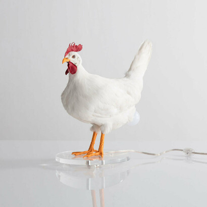 Sebastian Errazuriz, Chicken lamp III (detail), 2014. Courtesy of the Philadelphia Museum of Art