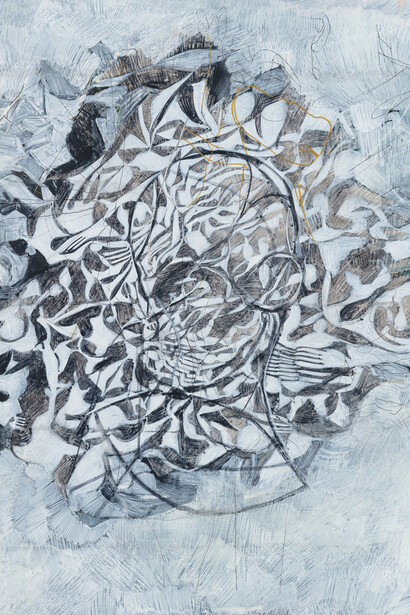 Nicholas Byrne, The cave, 2015, oil on gessoed panel with artists frame, 50 x 40 x 2 cm, 19 3/4 x 15 3/4 x 3/4 ins, courtesy of Vilma Gold, London