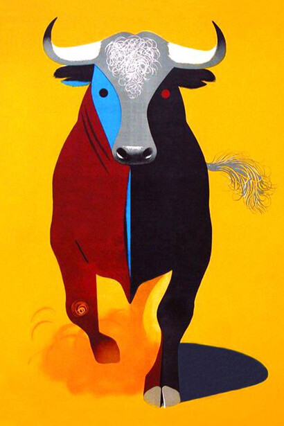 Manolo Prieto. Dibujo para cartel taurino. Benfecencia de Madrid. 1958