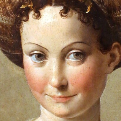 Parmigianino, Schiava turca, 1532 circa. Dettaglio volto. Galleria Nazionale, Parma, Italia