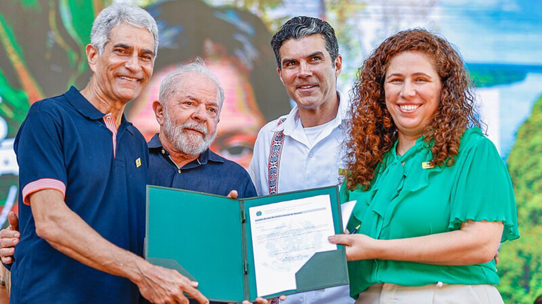 President of the Republic, Luiz Inácio Lula da Silva, during the ceremony announcing the holding of COP 30 in the city of Belém, in 2025, and signing the service order to begin construction of Porto Futuro II. Belém, Brazil
