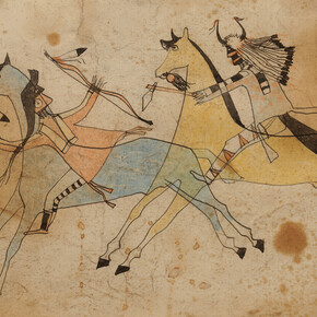 Swift Dog, Swift Dog strikes an enemy, ca. 1880. Courtesy of the Metropolitan Museum of Art