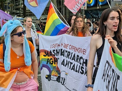 European LGBTQ+ celebration and demonstration held in various cities across Europe for the rights of LGBTQ+ people, and against discrimination and exclusion, Germany, photo by C.Suthorn