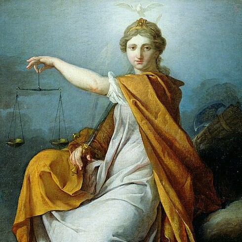 Pierre Subleyras, "La justicia", óleo sobre lienzo, siglo XVIII